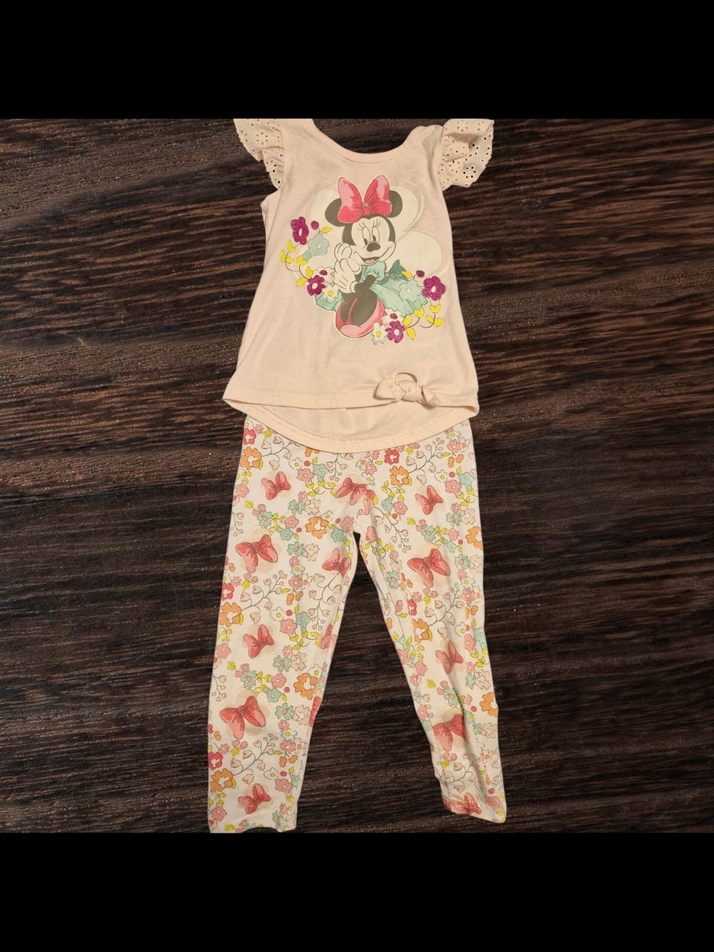 Disney Cream and Pink Minnie Mouse Spring Floral Matching Set